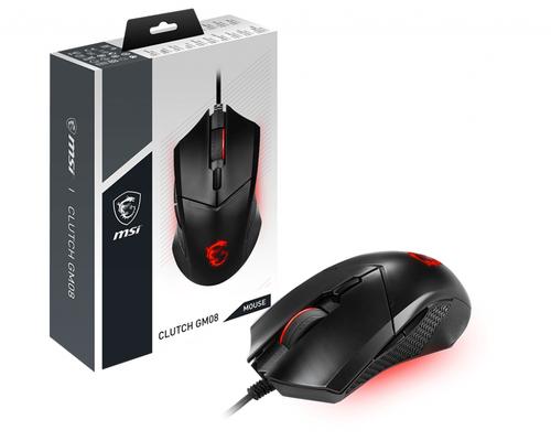 Mouse MSI Clutch GM08 Ambidestro USB tipo A Ottico 4200 DPI